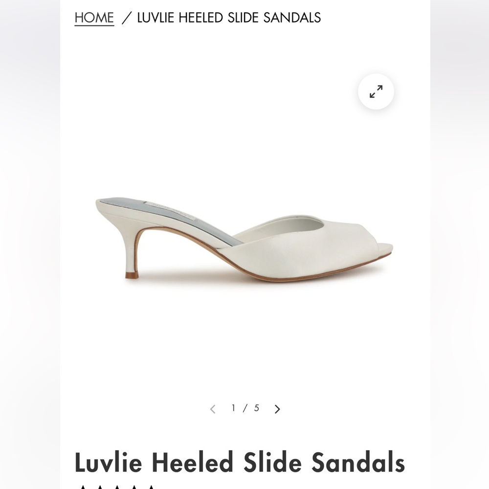 Nine West Cream Heeled Slide Sandals